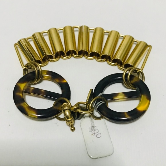 Gold/Tortoise Shell Artisan Bracelet - Picture 1 of 4